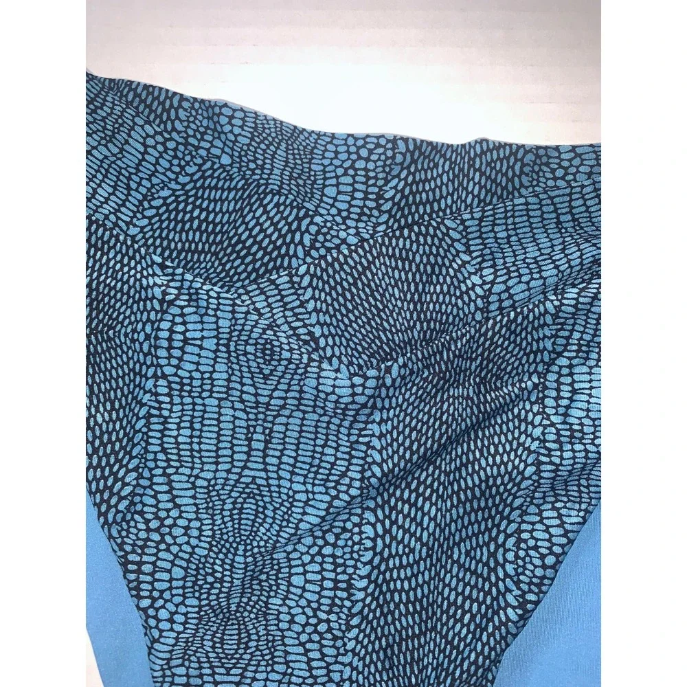 L SPACE High Waisted Bikini Bottoms Blue Black Snake Print S P